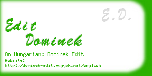 edit dominek business card